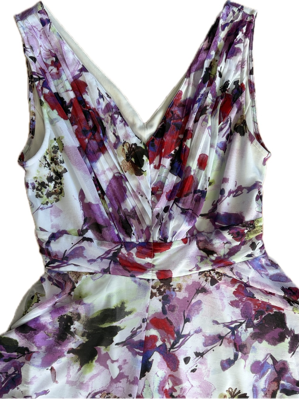 Simply Vera Floral Midi Dress in Purple, Red, White